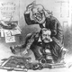 An 1897 cartoon from Puck magazine, in which Peter Cooper spanks his son, the 83rd mayor of New York